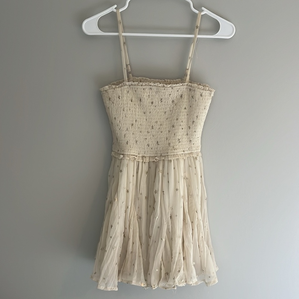 Storia cream star Slip Dress S